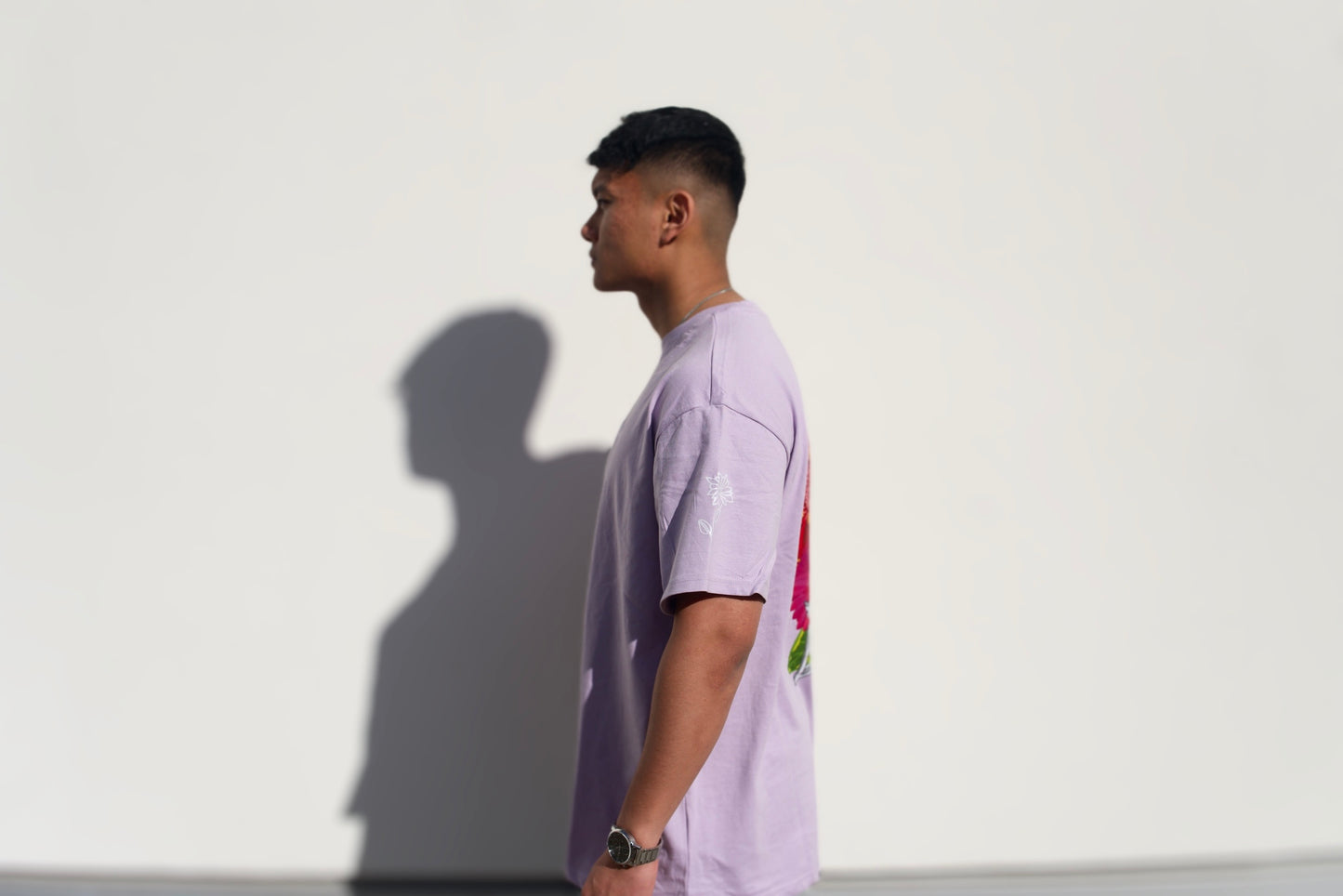 LEVNTATE / Flower-Drop Oversize T-Shirt (lavendel)