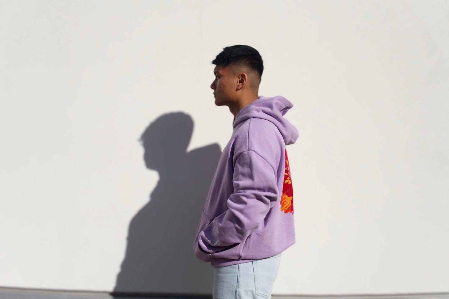 LEVNTATE / Flower-Drop Oversize Hoodie (lavendel)