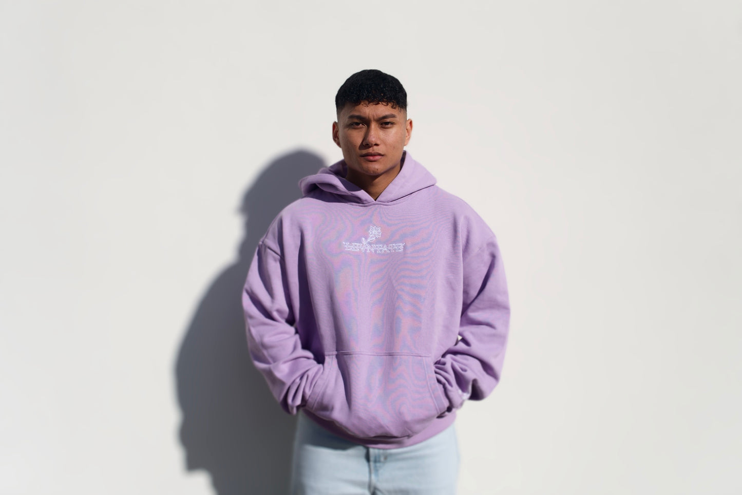 LEVNTATE / Flower-Drop Oversize Hoodie (lavendel)