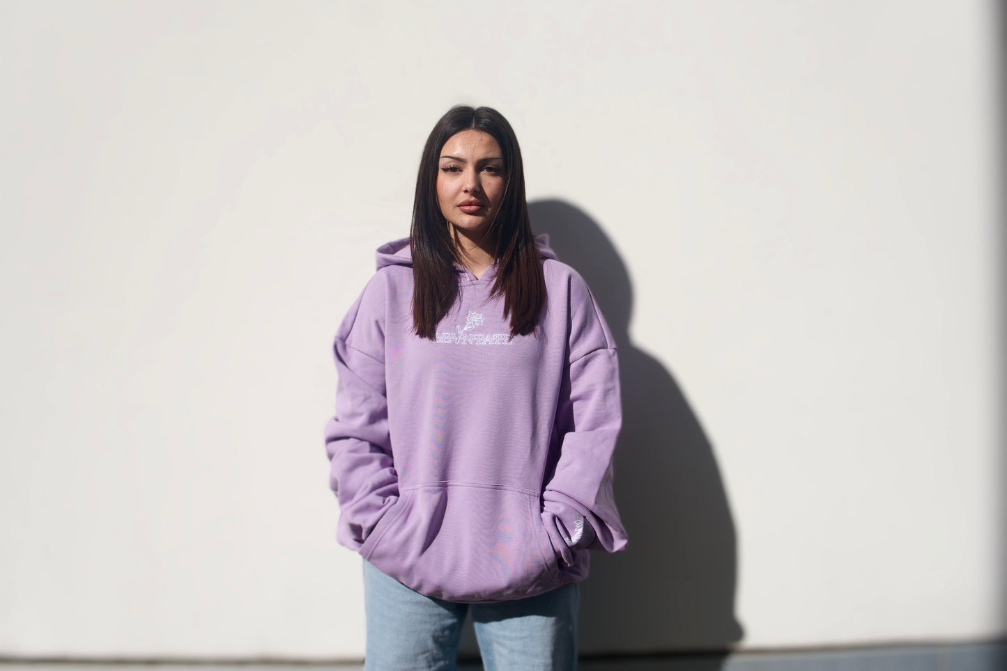 LEVNTATE / Flower-Drop Oversize Hoodie (lavendel)