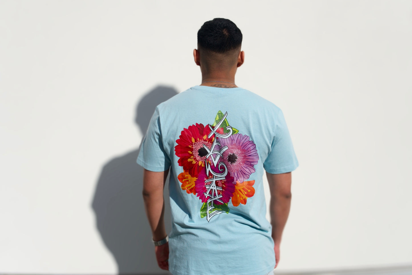 LEVNTATE / Flower-Drop Oversize T-Shirt (türkis)