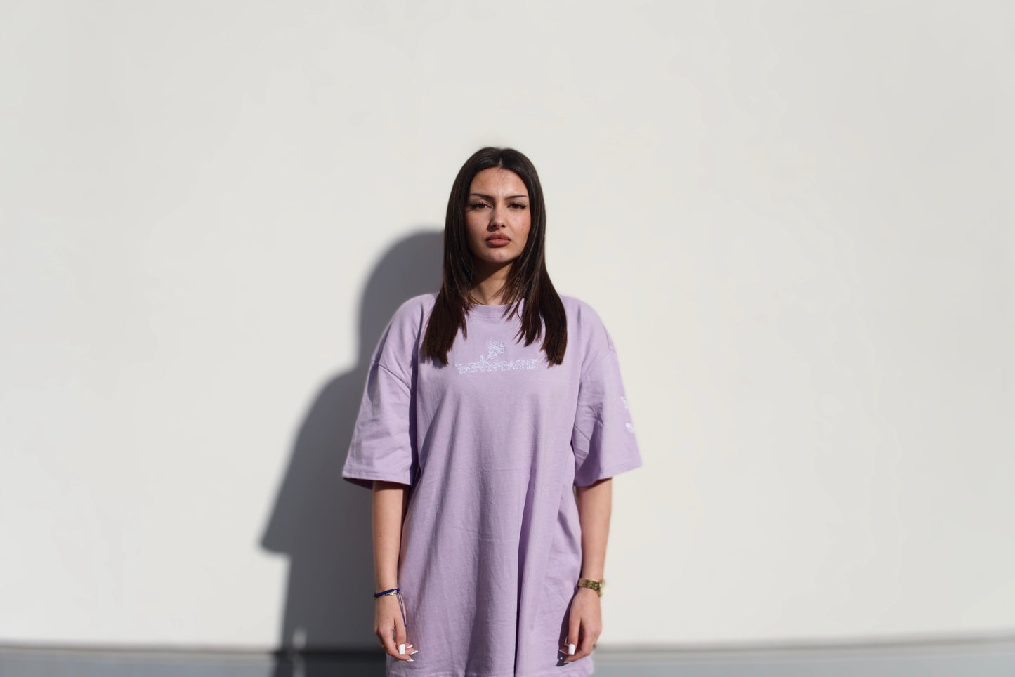 LEVNTATE / Flower-Drop Oversize T-Shirt (lavendel)