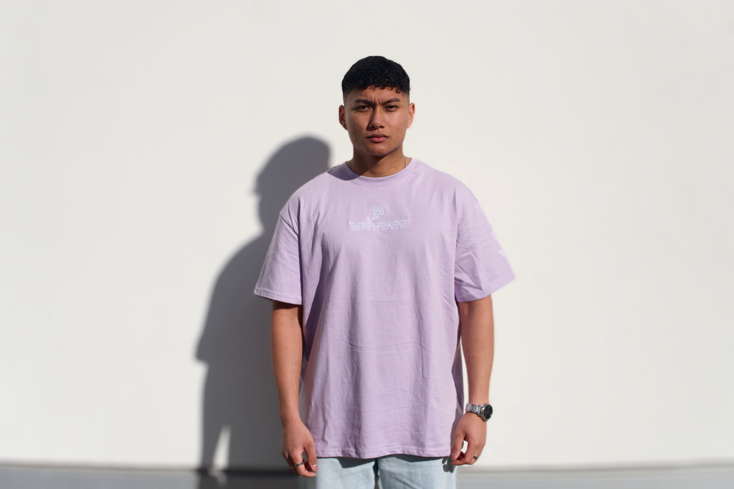 LEVNTATE / Flower-Drop Oversize T-Shirt (lavendel)