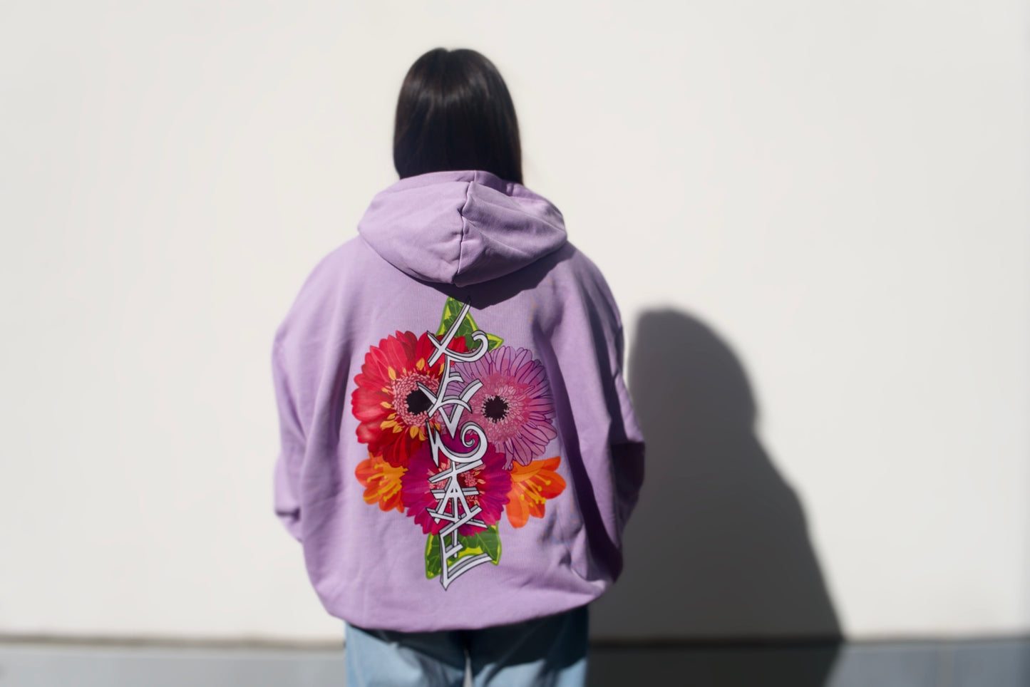 LEVNTATE / Flower-Drop Oversize Hoodie (lavendel)