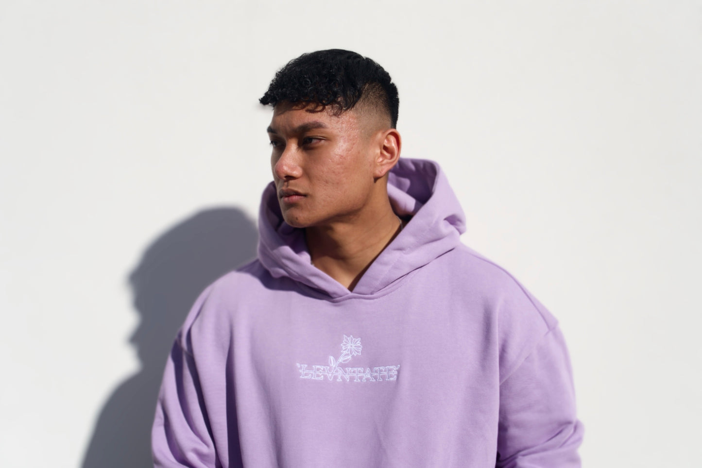 LEVNTATE / Flower-Drop Oversize Hoodie (lavendel)