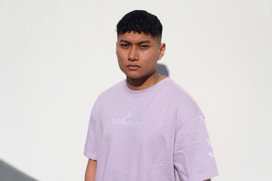 LEVNTATE / Flower-Drop Oversize T-Shirt (lavendel)