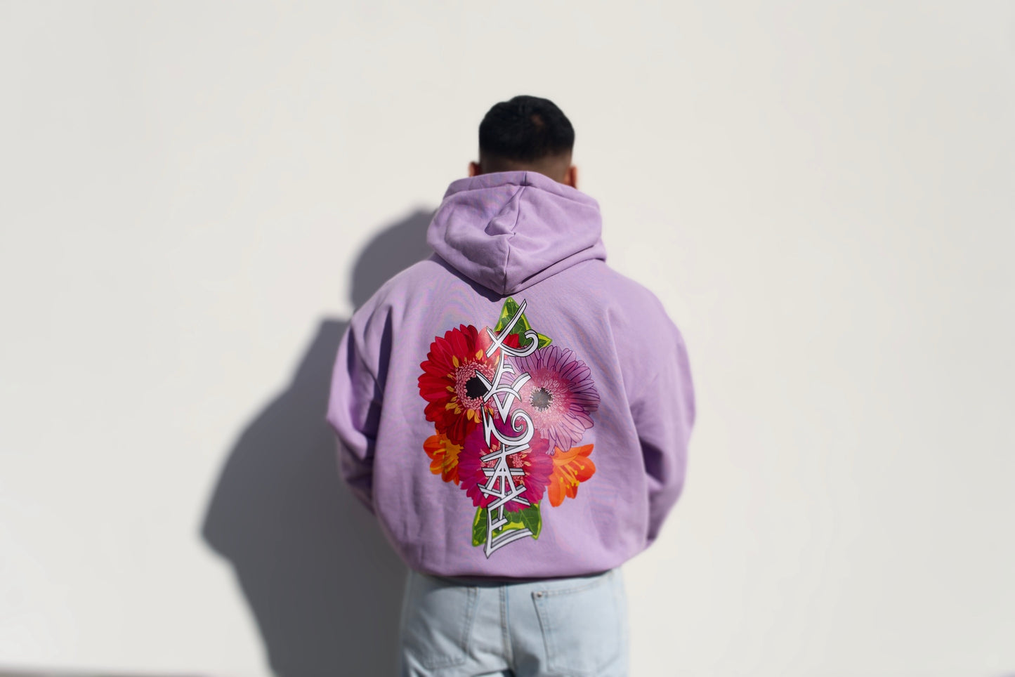 LEVNTATE / Flower-Drop Oversize Hoodie (lavendel)