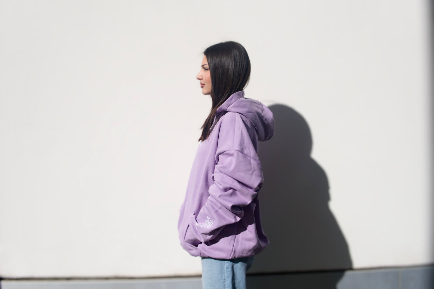 LEVNTATE / Flower-Drop Oversize Hoodie (lavendel)