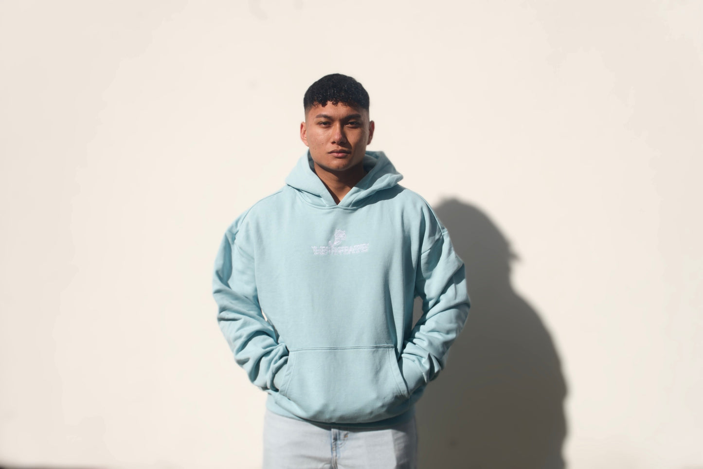 LEVNTATE / Flower-Drop Oversize Hoodie (türkis)