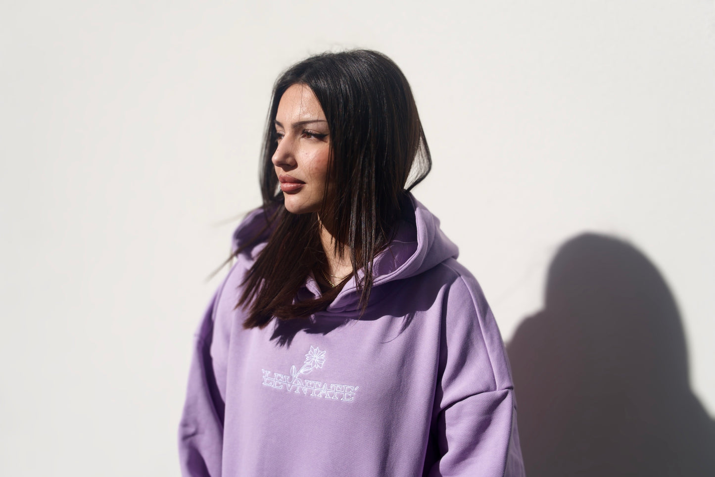 LEVNTATE / Flower-Drop Oversize Hoodie (lavendel)